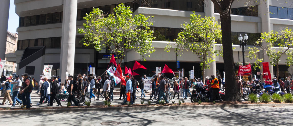 May Day ILWU protest on Broadway in Oakland