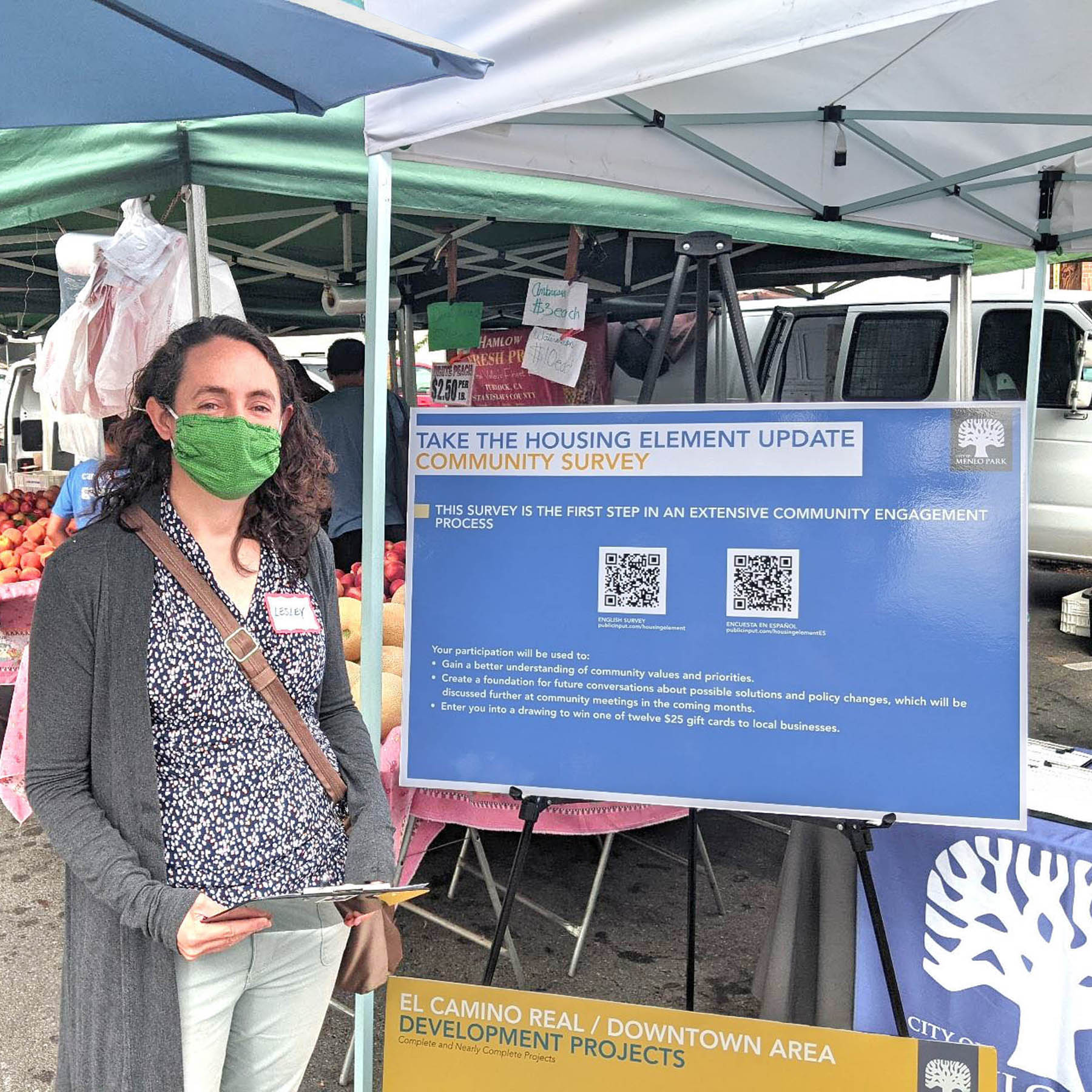 Housing element information booth, Menlo Park Farmers’ Market