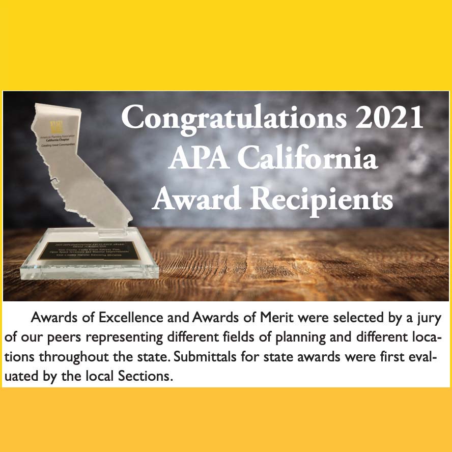 Seven northern California planning programs and projects have been recognized for their excellence.