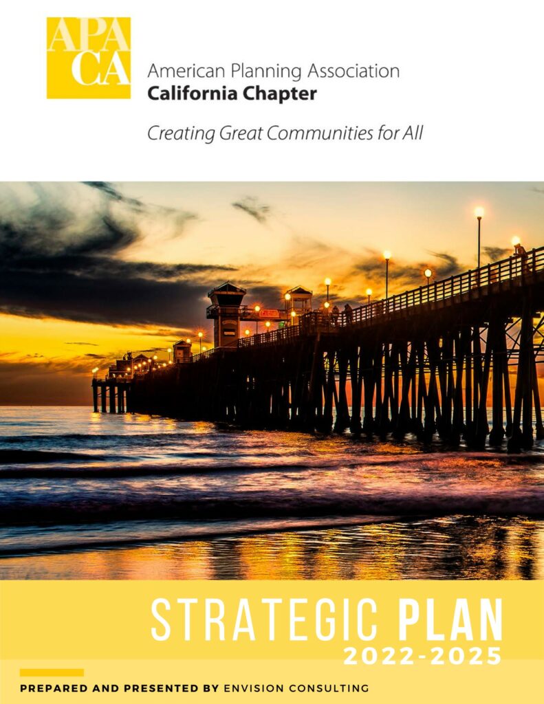 Cover page of the American Planning Association, California Chapter, 2022-2025 Strategic Plan
