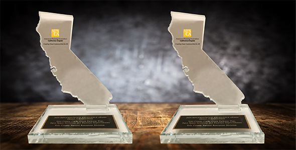 Photo of awards from APA California