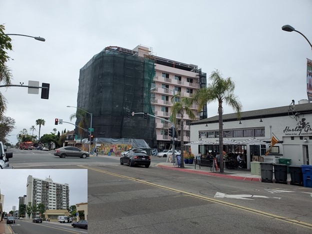 Residential building under construction in San Diego’s Mission Hills neighborhood.