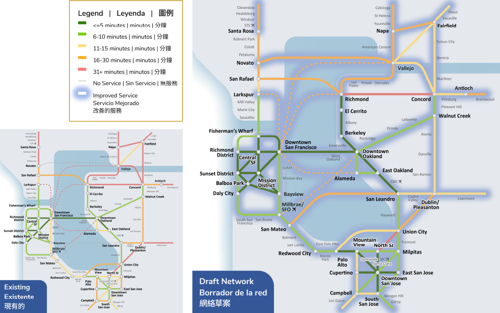 Image of PM Peak Frequency Maps – Draft Transit 2050+ Network, 2024