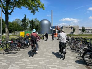 Photo of people on bike trail in the Netherlands.