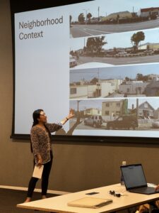 Veronica presenting to SF Young Planners at San Francisco Planning Department