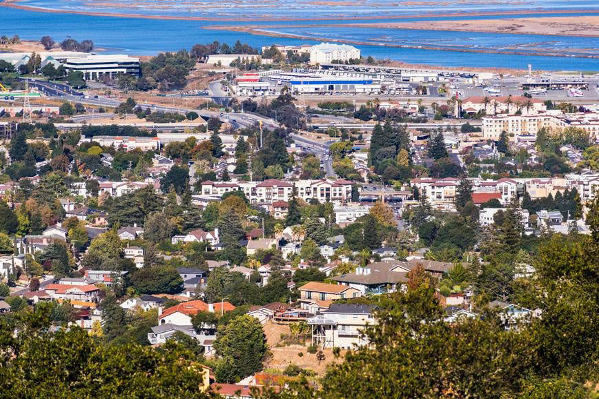 Built-out aerial of the San Carlos community | Photo credit: City of San Carlos Aerial view of the San Carlos, California, community