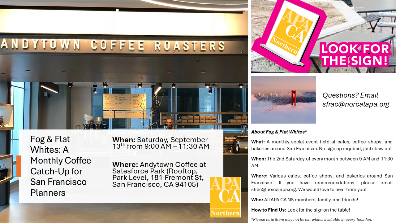 Fog & Flat Whites: A Monthly Coffee Catch-Up for SF Planners